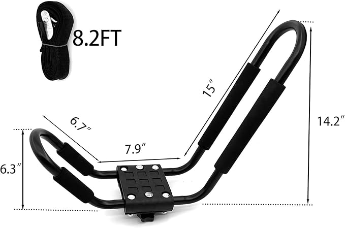 Taelakeni 2 Pairs Kayak Carrier Racks, Universal Cars Kayak Roof J Bar Rack (4 Racks)