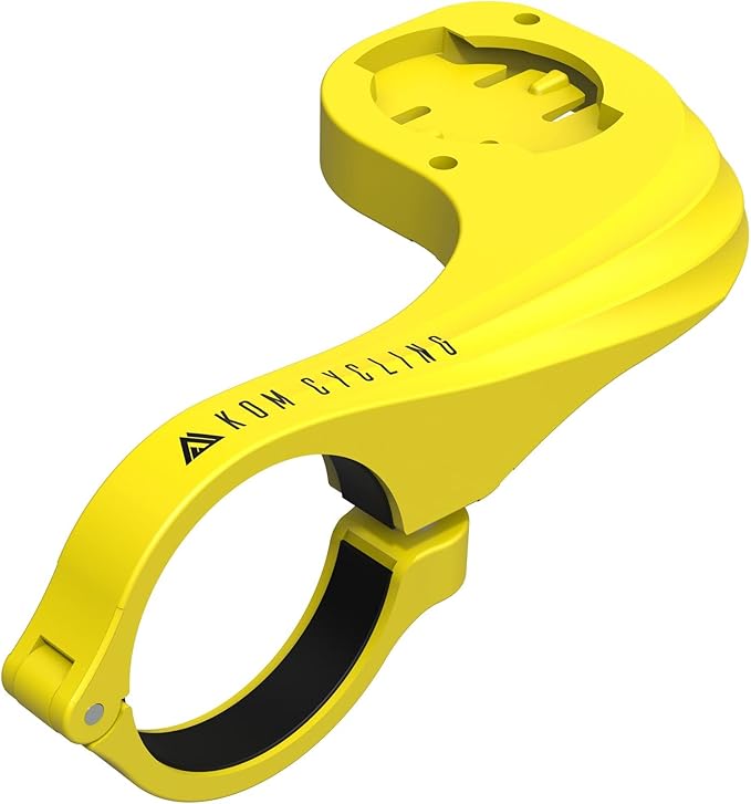 KOM Cycling Wahoo Elemnt Mount Compatible with Multiple Wahoo Computers Including The Wahoo Elemnt Bolt, Elemnt Roam, Elemnt Mini, and Elemnt - Multiple Colors 24g Out Front Computer Mount (Yellow)