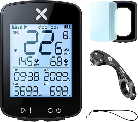 XOSS G+ Gen2 GPS Bike Computer with Mount, 2.2" Bluetooth Wireless Cycling Speedometer, Type-C Multifunctional ANT+ Bicycle Odometer with Auto Backlight and IPX7 Waterproof Bike Tracker (4 in 1)