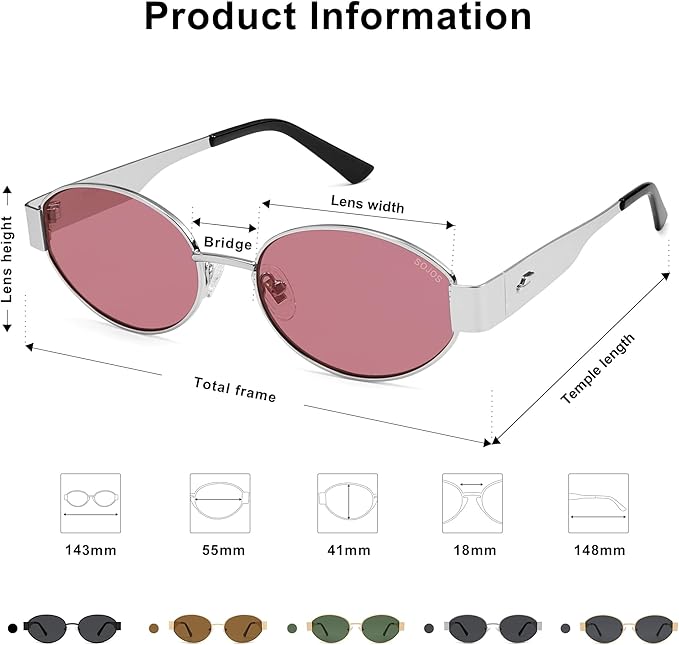 SOJOS Retro Oval Sunglasses for Women Trendy Classic Shades UV400 Protection SJ1256