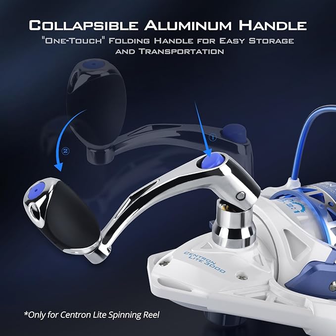 KastKing Centron & Centron Lite Spinning Reels, Size 500 is Perfect for Ice Fishing, Up to 17.5 Max Drag, 5.2:1 Gear Ratio, Ultra Smooth Powerful, CNC Aluminum Spool, 9+1 BB Light Weight