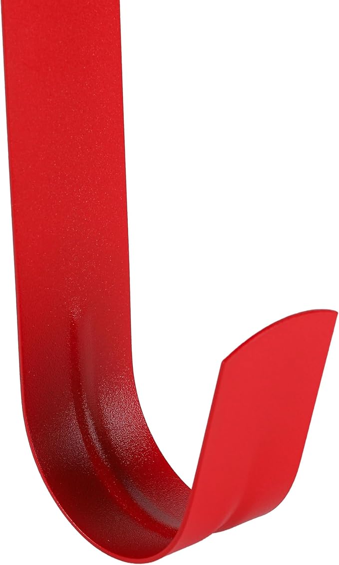 Sattiyrch 12" Wreath Hanger for Front Door,Steel Over The Door Hanger Hook,Wreath Door Hanger (Red,2)