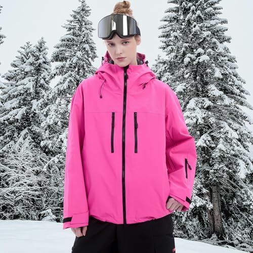 SNOWVERB Baggy Ski Jacket 3L Snowboard Snow Coat with Hood for Womens Mens