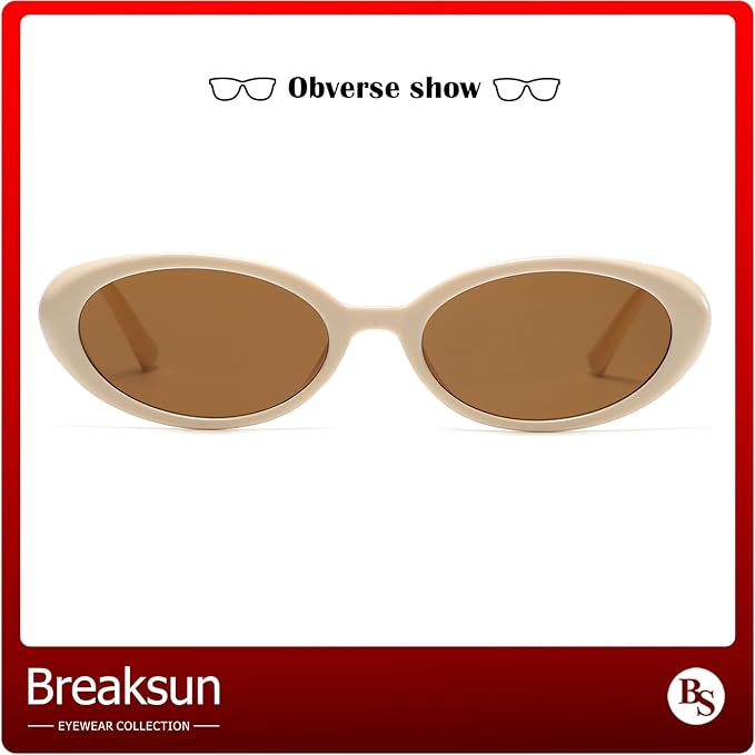 Retro Oval Sunglasses for Women Men Fashion Small Oval Sunglasses 90s Vintage Shades