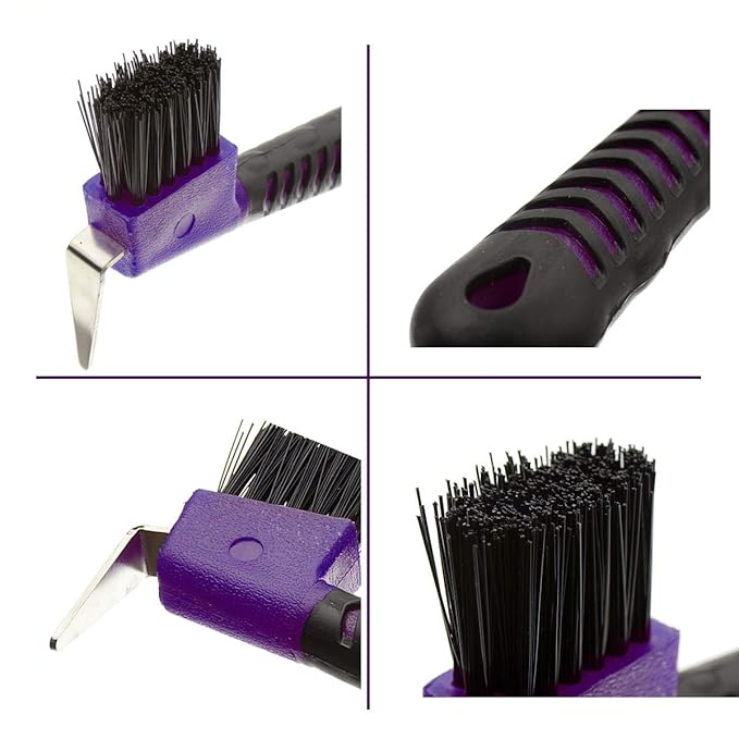BOTH WINNERS Horse Hoof Pick Brush with Soft Touch Handle (Purple)