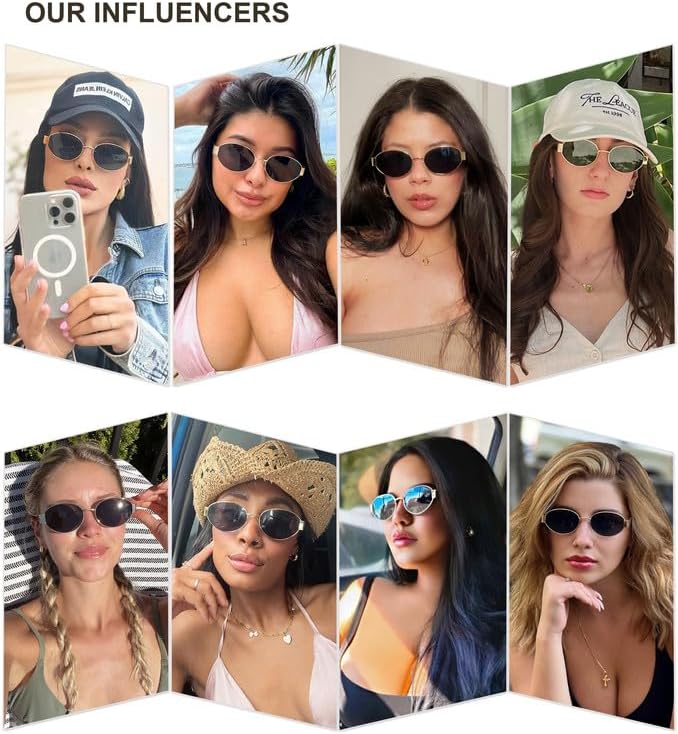 SOJOS Retro Oval Sunglasses for Women Trendy Classic Shades UV400 Protection SJ1256