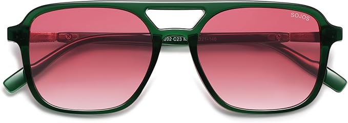 SOJOS Retro Aviator Sunglasses for Women Men,Trendy Rectangle Womens Mens Shades Sun Glasses SJ2202
