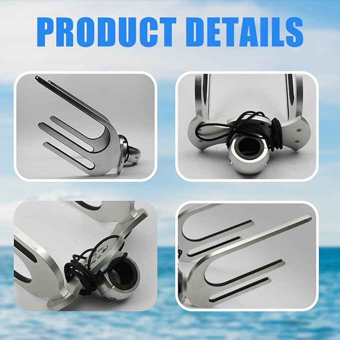 Wakeboard Tower Rack for Boat, Polished Aluminum Wakeboarding Tower Holder, Clamp Fits Tubing Sizes: 1 7/8" to 2 1/2"