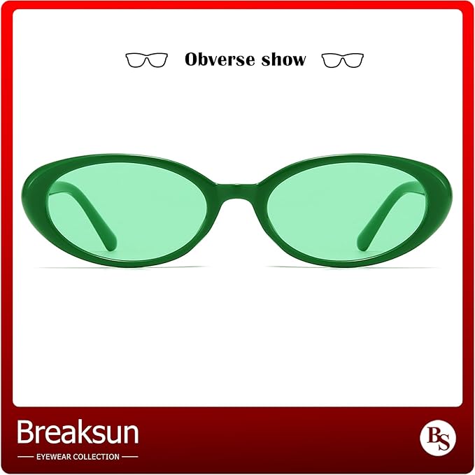 Retro Oval Sunglasses for Women Men Fashion Small Oval Sunglasses 90s Vintage Shades