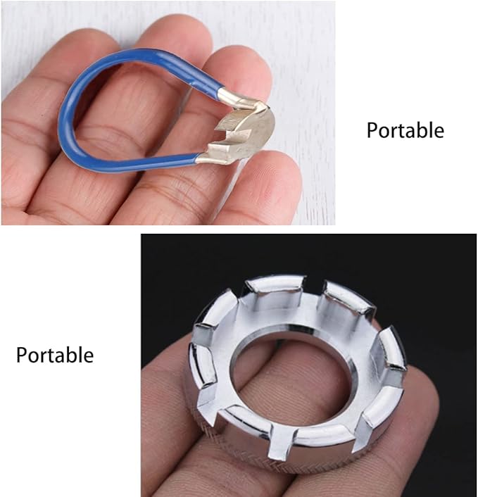 Bike Spoke Adjustment Wrench Bicycle Rim Truing Tool Set of 2 (Silver and blue)