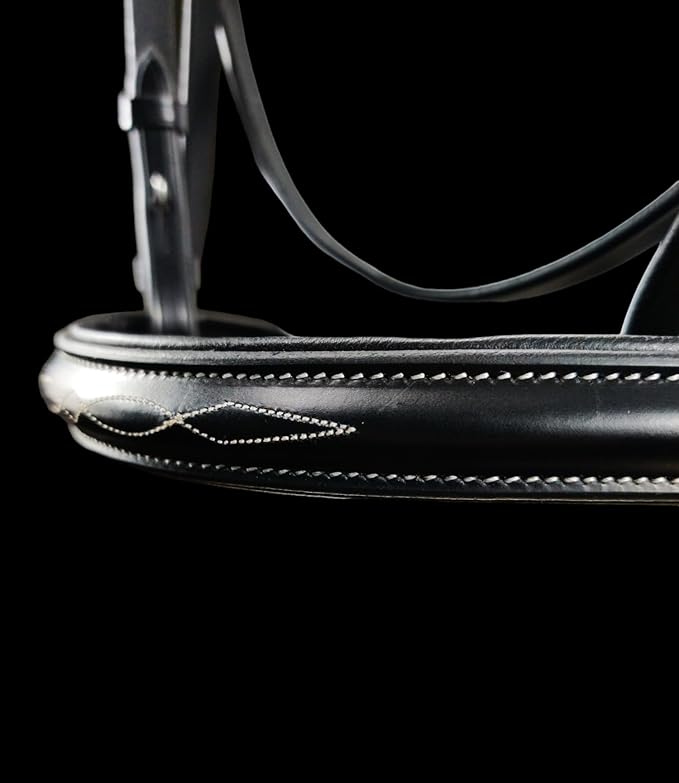 Hunter Bridle - Fancy Stitch with Removable Flash – Anatomical Padded Crown, Classic Hunter Style
