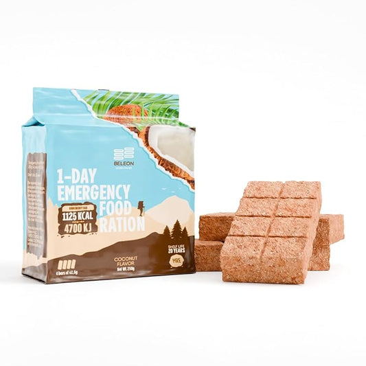 Emergency Food Supply - Coconut Survival Ration - 20 Years Shelf Life - 1 Day
