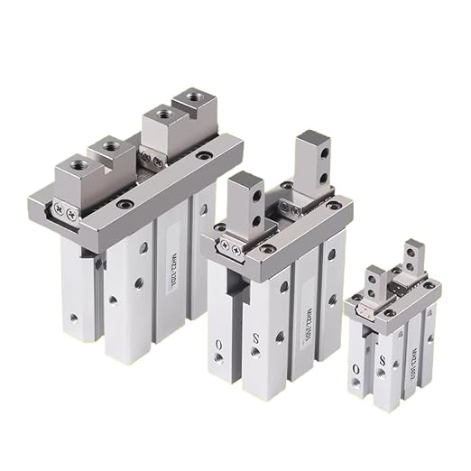 1PCS MHZ2 Pneumatic Finger Cylinder Parallel Gripper MHZ2-10/16/25/32/40D1/D2/D3 Side Thread Aluminium Clamps(MHZ2-40D2)