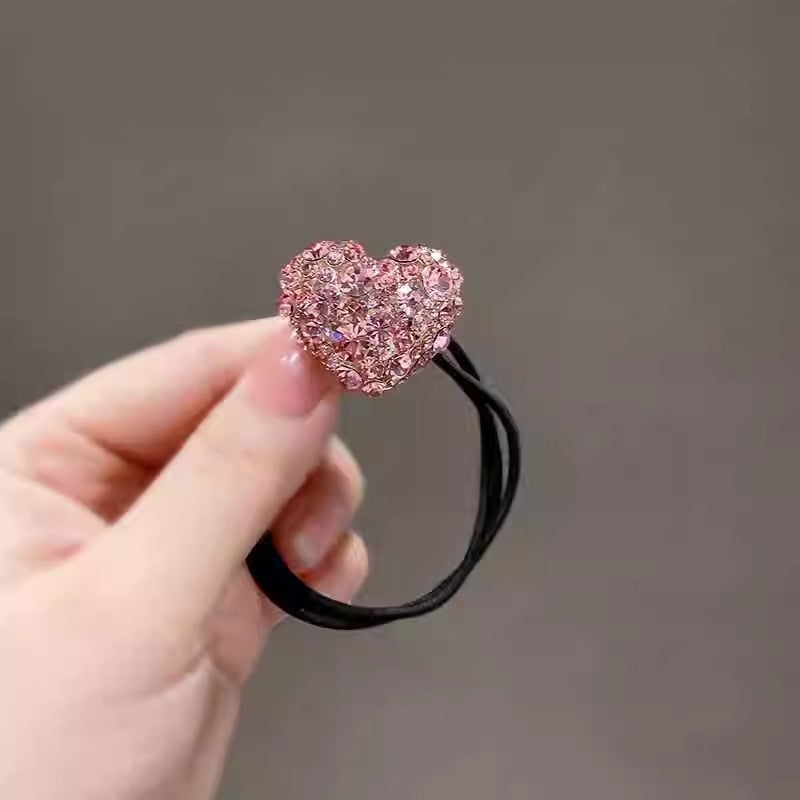 Korean Women's Shiny Rhinestone Heart-shaped Hair Accessory Headband