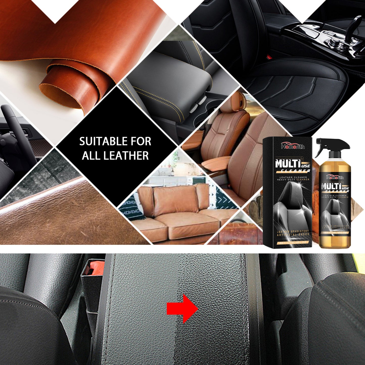 Car Leather Cleaner Set