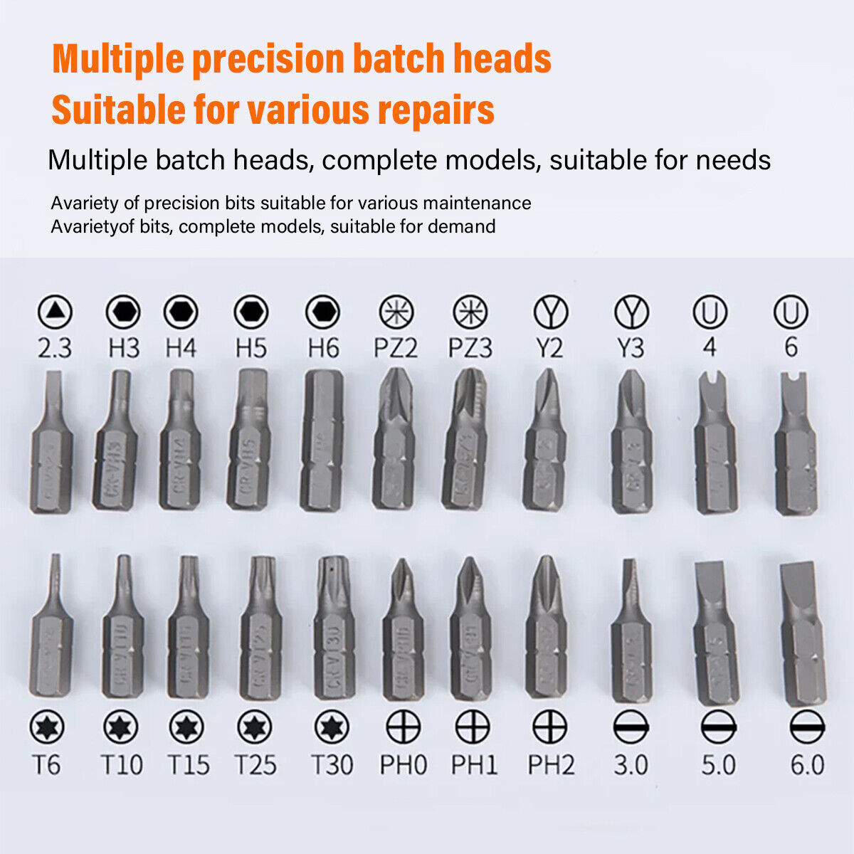 38Pcs Set Rachet Screwdriver Bit Set Socket Slotted Phillips Pozi Torx Hex Tool