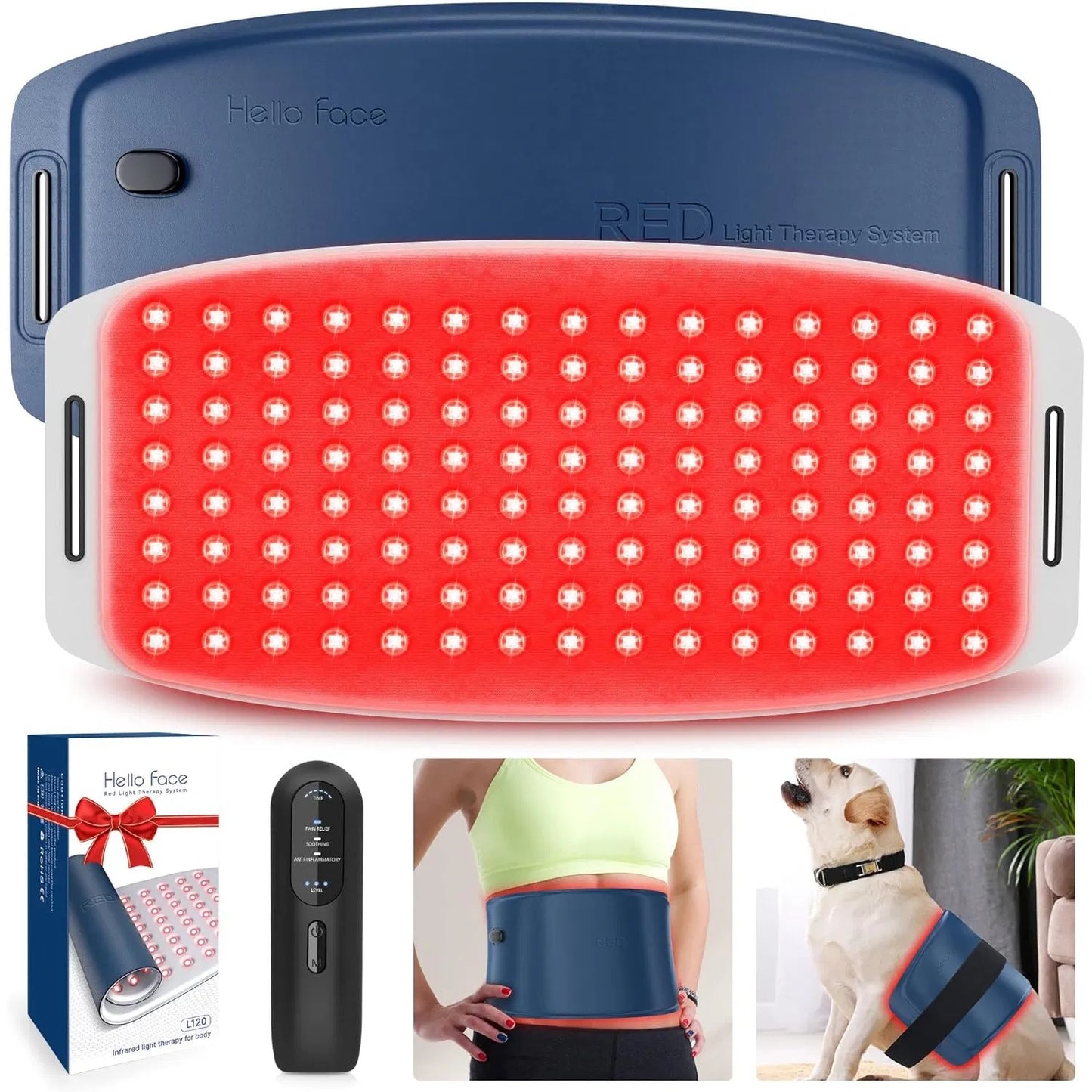 Red Light Therapy Belt For Body, Mother's Day Gift, Cordless Near Infrared Light Therapy Pain Relief & Inflammation With Soft Breathable Fabric, For Muscle Soothe, For Shoulder, Back, Legs