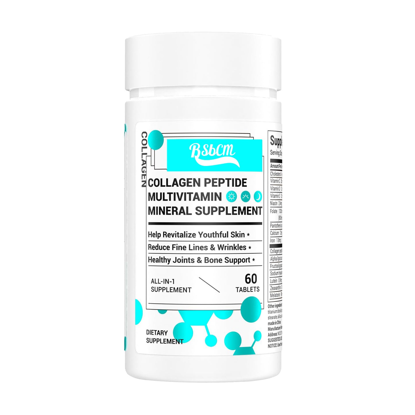 Collagen,Vitamin&Mineral,ContainsVitamin D3,VitaminC, Probiotics,Vitamin E,Vitamin B &Multivitamin Healthcare Edible 60 Count