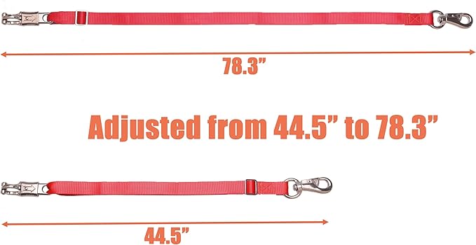 Adjustable Nylon Cross Ties （2 Pack）-Cross Tie with Panic Snap and Bull Snap - Adjusts from 44.5" to 78.3"