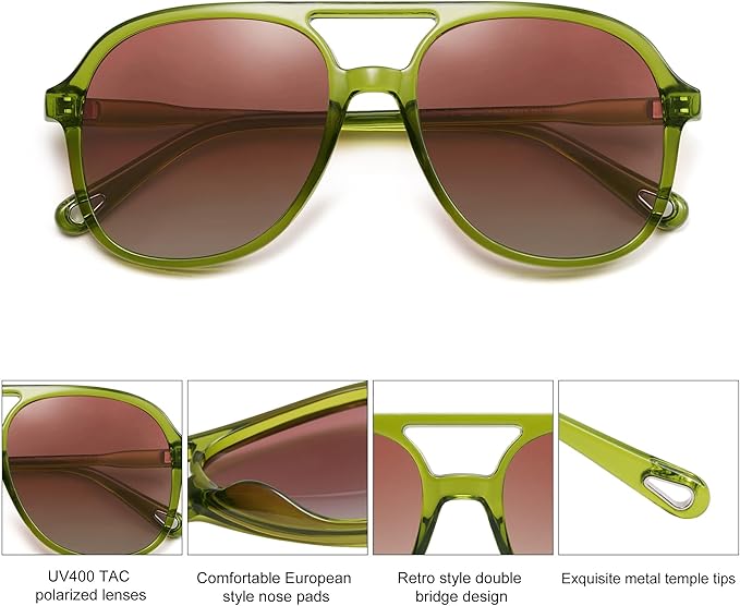 SOJOS Retro Polarized Aviator Sunglasses Womens Mens Classic 70s 80s Vintage Trendy Square Aviators SJ2174