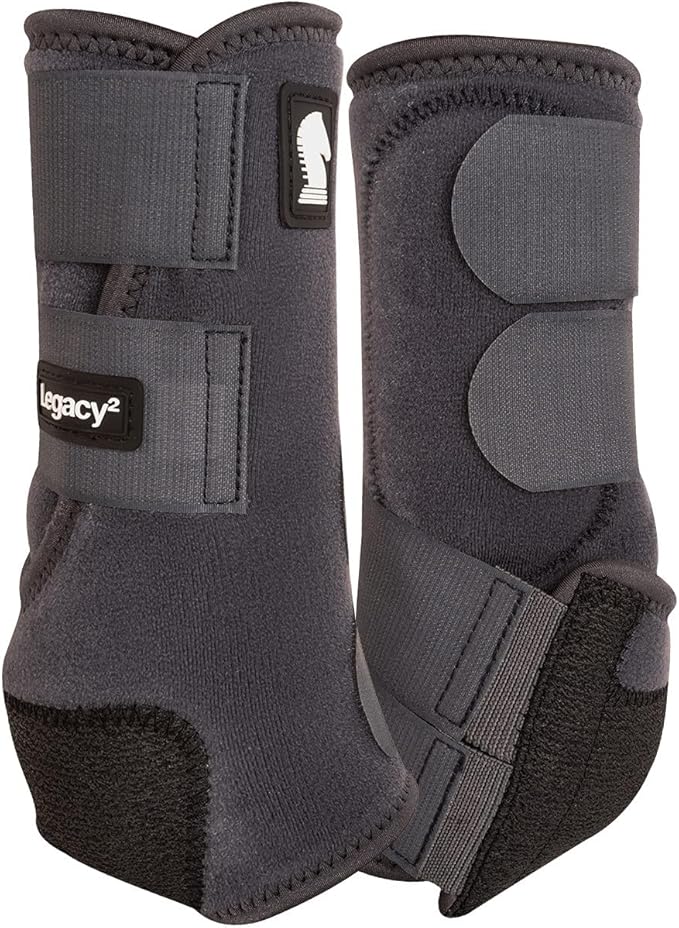 Classic Equine Legacy2 Support Boots, Front (Charcoal, Medium)