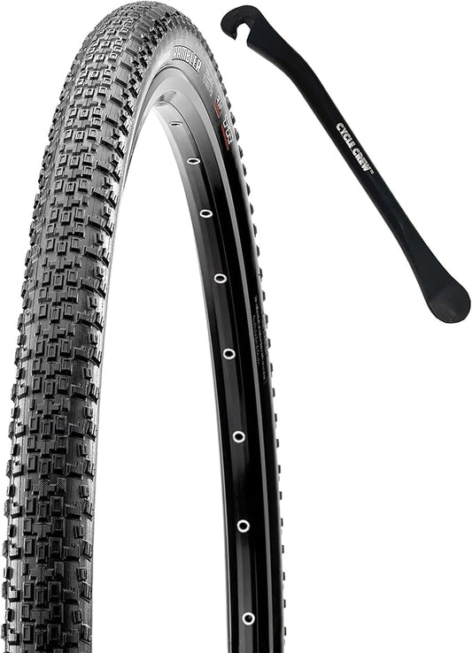 Rambler Dirt and Gravel Bike Tire - 700c & 650b - Bundle with Cycle Crew Tire Lever