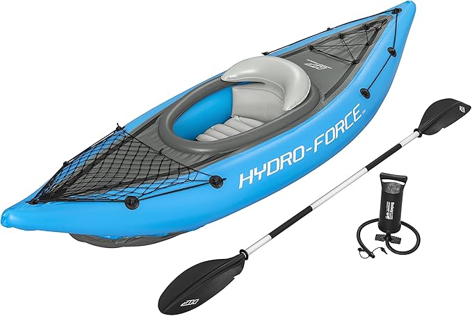 Bestway Hydro Force インフレータブルカヤックセット | シート、パドル、ハンドポンプ、収納キャリーバッグ付き | 大人、子供、家族に最適
