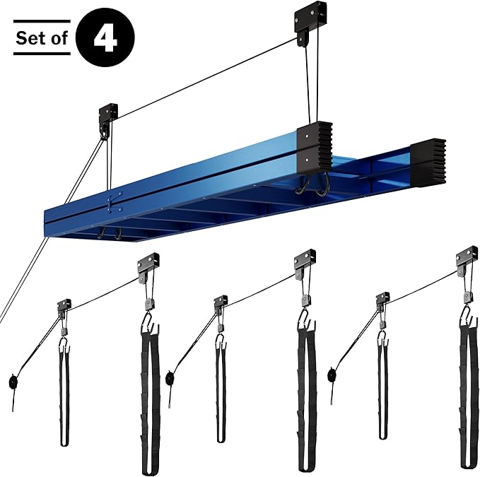 RAD Sportz Kayak Storage Hoist - Overhead Pulley System with 125lb Capacity for Canoes, Bikes, Ladders, and More - for up to 12-Foot Ceilings
