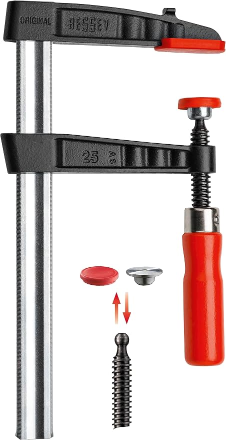 Malleable Cast Iron Screw Clamps - TG100S17 Opening (mm): 1000 / Throat Depth (mm): 175 / Rail (mm): 32 x 10