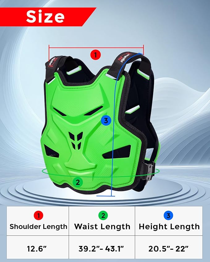 StarknightMT Motorcycle Chest Armor Lightweight Adult Men Motocross Chest Protector, Adjustable Body Armor Vest for Motocross Riding Road Racing Cycling Skiing Skating Easy-wear Chest Guard