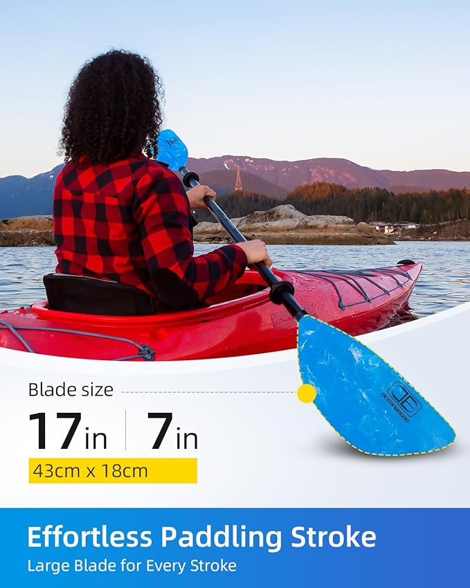 OCEANBROAD カヤックパドル 86インチ/218cm、90.5インチ/230cm アルミ合金シャフト 2ピースフロータブルカヤックオール カヤック、カヌー、ボート用