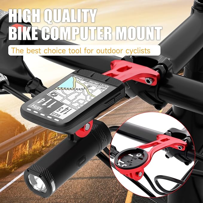 Out Front Bike Computer Mount - Lightweight GPS and Action Camera Compatible Mount for Garmin, Wahoo, Bryton, Cateye - Ideal 32mm Handlebar Accessory for Mountain, Road, and Gravel Bikes