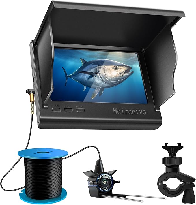 Camera for Fishing Underwater Fishing Camera with 100ft Cable,4.3 Inch IPS Display,Infrared Night Vision,220° Wide Angle IP67 Waterproof,1080P HD Imaging for Ice, River and Lake Boat Kayak Fishing