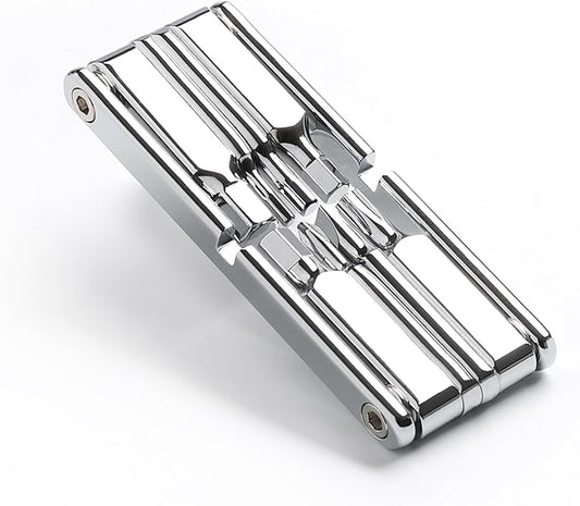 CECO USA 10 Function Bicycle Multi Tool, Ultra Slim Sized, Lightweight, Polished Chrome Finish, High Strength CR-V 6150 Tool Steel, Mountain Bike, Road Bike