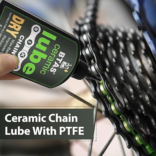 BTAS Ceramic Dry Bike Chain Lube 4 oz -UV Tracer Dye -Road,Mountain Bicycle Lubricant Oil,Dry and Dusty Weather Conditions