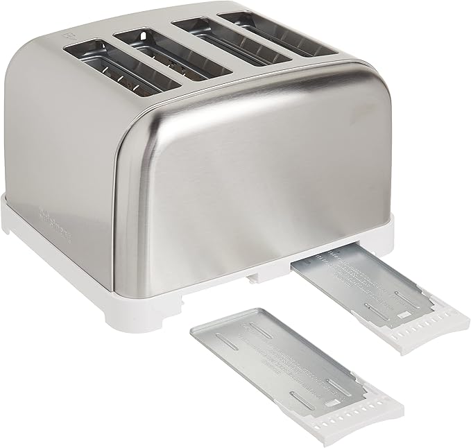 Cuisinart CPT-180WP1 4スライス メタルクラシックトースター、ホワイト/ステンレススチール