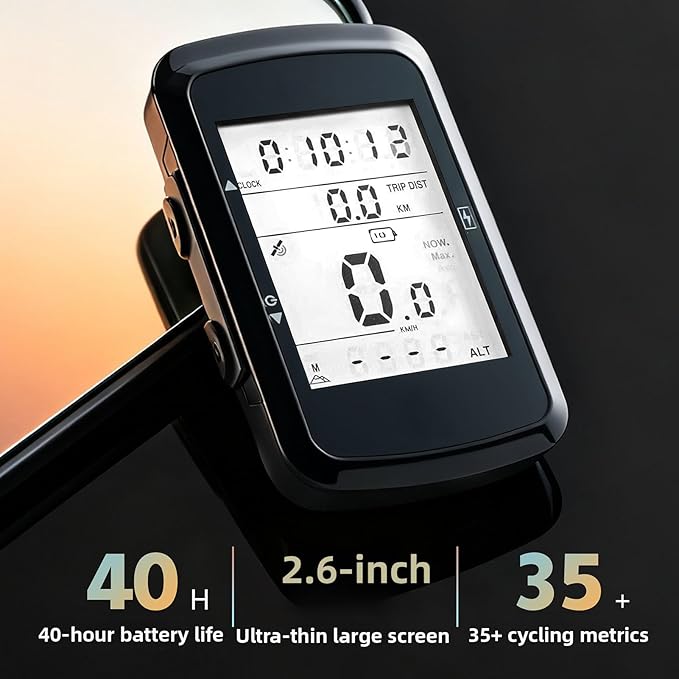Bike Computer GPS Bicycle Speedometer Odometer with Automatic Backlight Waterproof and Long Battery Life
