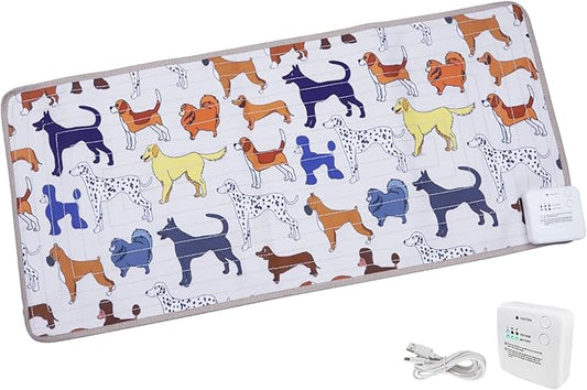 DOGNESS Rechargeable Pet Shock Mat, 31"x15" Safe Cat Scat Repellent Mat Electronic Training Pads Keep Dogs and Cats Off Couch, Bed, Indoor Cat Deterrent Mats (Dog Cartoon)