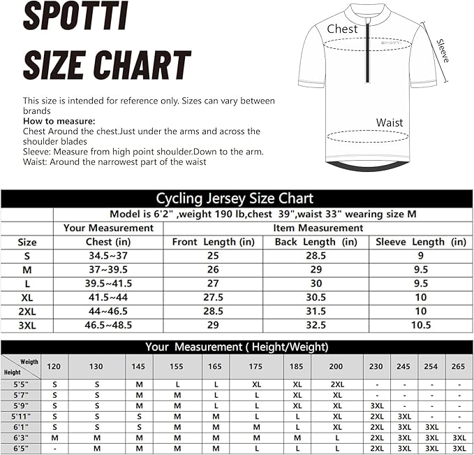 Spotti Men's Cycling Bike Jersey Short Sleeve with 3 Rear Pockets- Moisture Wicking, Breathable, Quick Dry Biking Shirt