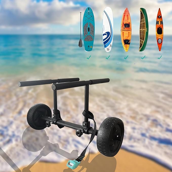 Kayak Cart Trolley Kayak Cart Dolly Foldable for Carring Kayaks Canoes Boat Trolley Silver+Black+Orange
