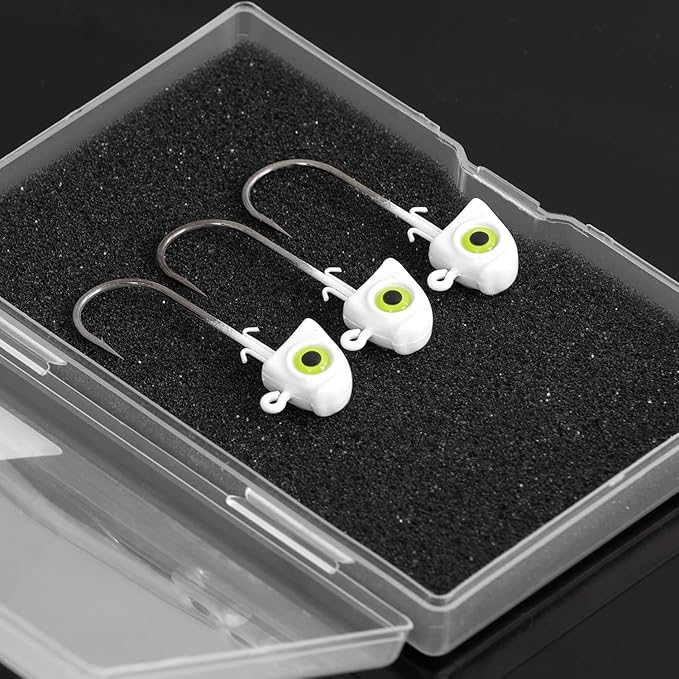 OJY&DOIIIY Swimbait Jig Heads with Chartreuse Fish Eye, 1/8 3/16 1/4 3/8 1/2oz Jigheads for Freshwater&Saltwater Fishing 10/15 Pack