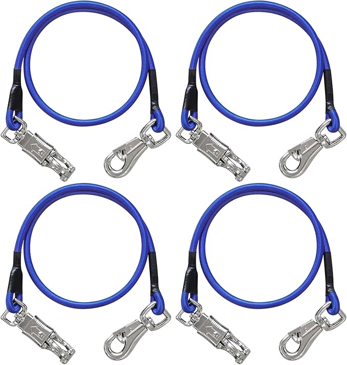Bungee Horse Trailer Ties,36 Inch Long Bungee Cross Ties for Horses with Super Strong Quick Release Panic Snap and Bull Snap for Horse Trailer Accessories
