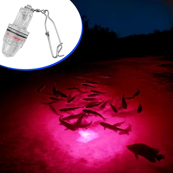 OROOTL LED Fishing Lights Underwater Battery Powered Deep Drop Fishing Light with Clip Waterproof Fish Attracting Lure Lamp Green Blue Red White Multicolor 2,100ft