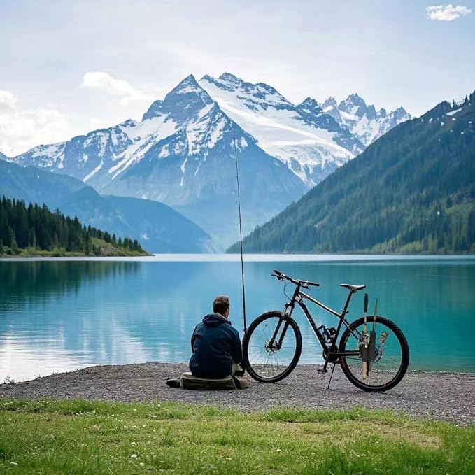 Bike Fishing Rod Holder,Bike Fishing Rod Rack and Carrier，Rod Rack for Bicycle，Easy to Install,Perfect Fishing Gift