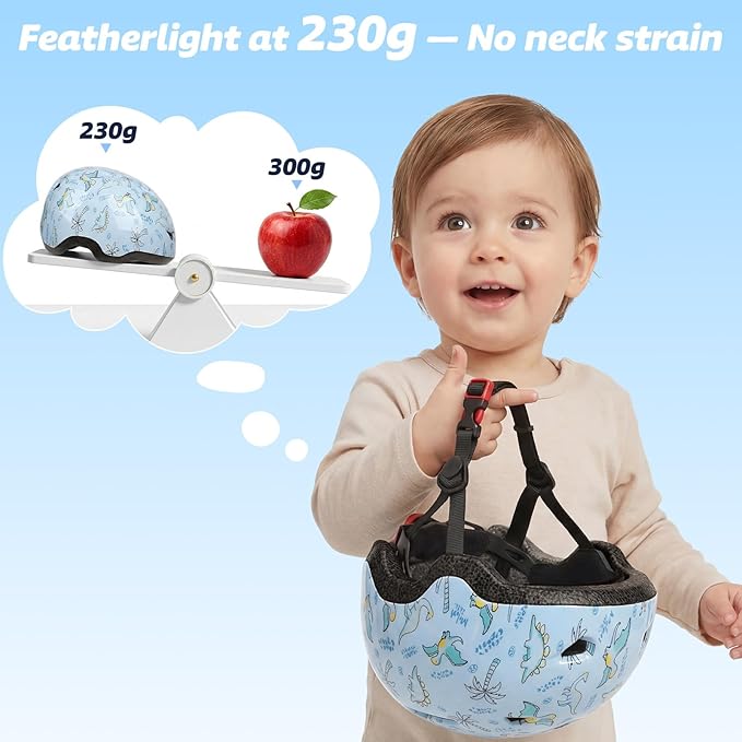 Toddler Helmet with Knee Pads and Elbow Pads Set for Kids Age 1-3, Adjustable Infant Baby Bike Helmet for Girls Boys for Balance Bike, Scooter, Bicycle