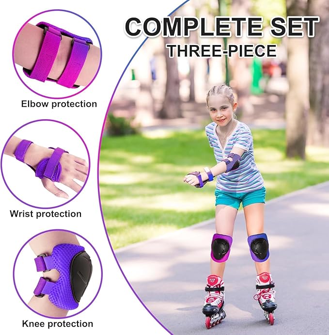 Knee Pads for Kids 3-14 Years Toddler Knee and Elbow Pads with Wrist Guards for Bicycle Scooter Roller Skates Skateboarding
