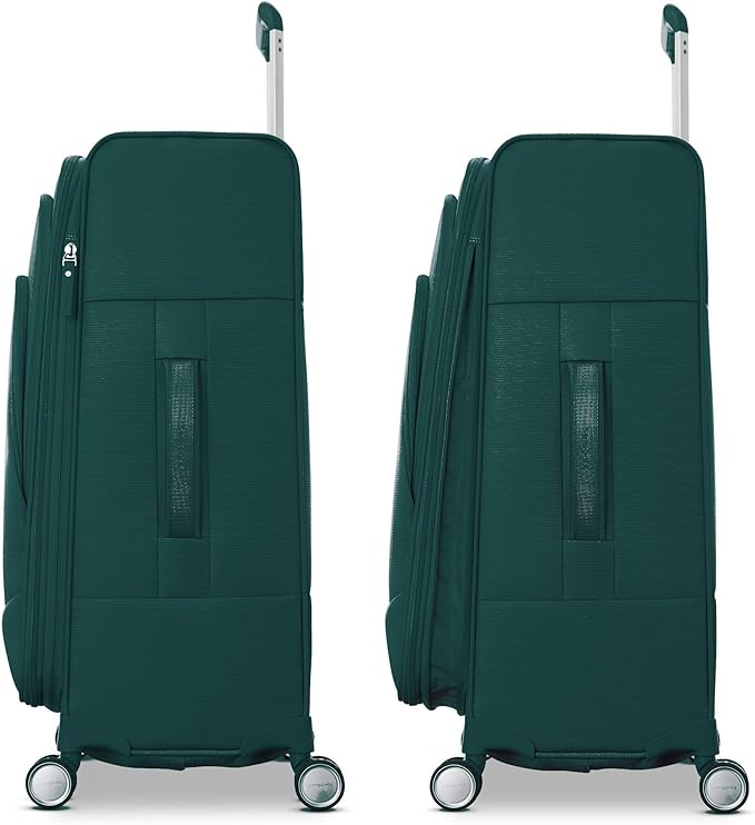 Samsonite UpLIFT 軽量 大型 ソフトサイド 拡張可能 スピナーホイール 荷物 - 航空会社承認済み ポリエステル製ソフトスーツケース 超軽量旅行用 - エメラルドグリーン