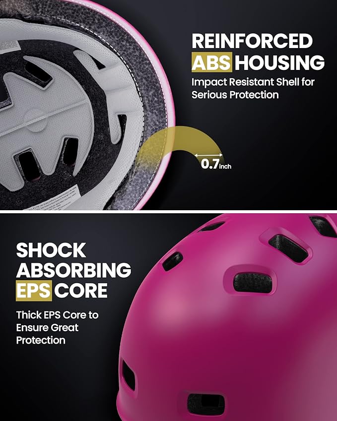 OutdoorMaster スケートボード サイクリング ヘルメット - 取り外し可能なインナー2枚 通気性 多用途 スポーツ スクーター ローラースケート インラインスケート ローラーブレード 子供 ユース 大人用