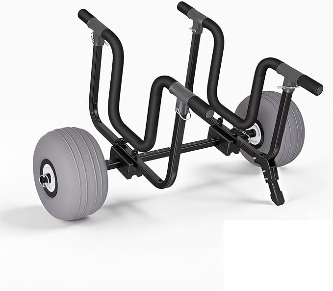 Kayak Cart, Detachable Kayak Dolly Cart Paddle Board Cart with 11" Balloon Wheels for All Terrain