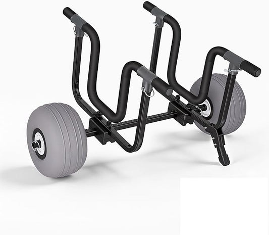 Kayak Cart, Detachable Kayak Dolly Cart Paddle Board Cart with 11" Balloon Wheels for All Terrain